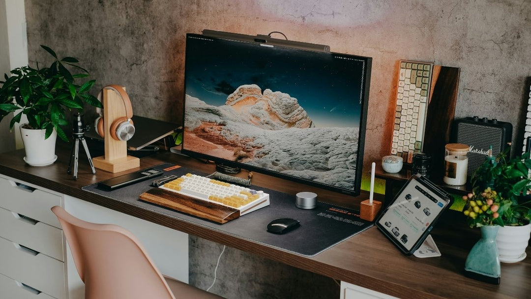 Make Your Desk a Small Gallery: Styling with Art, Texture, and Light