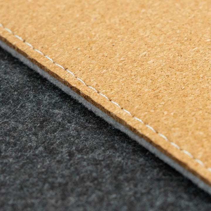SootheForLife cork desk mat base texture closeup showing non slip natural cork layer