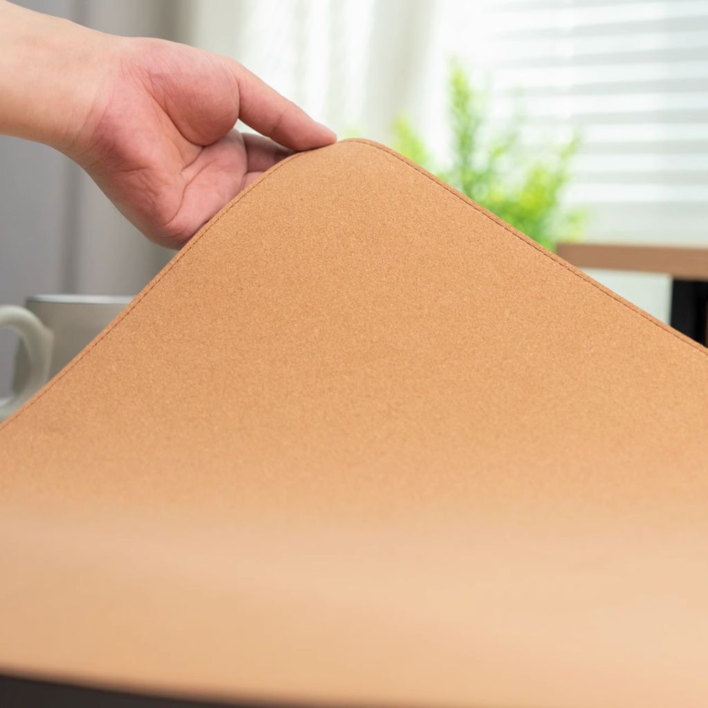 SootheForLife crazy horse style brown desk mat mouse use scene for elegant office setup