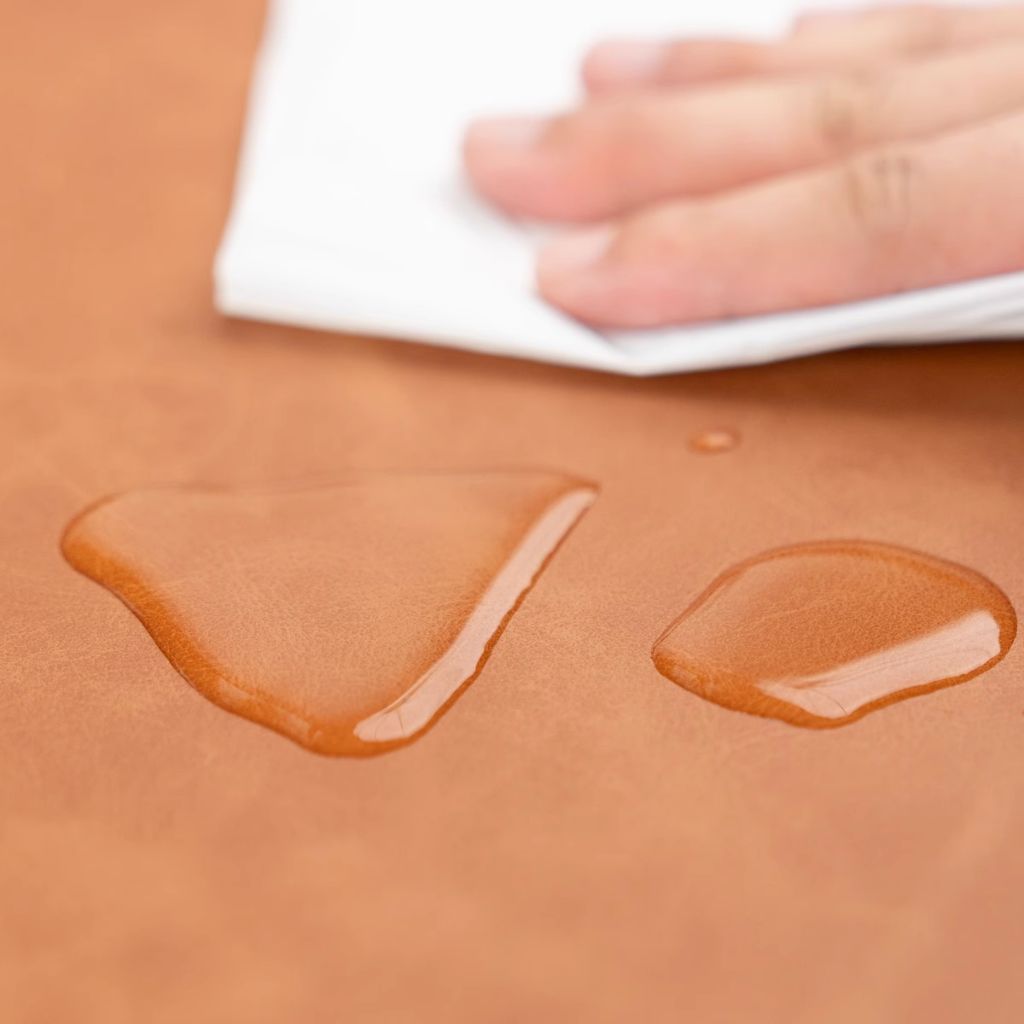 SootheForLife crazy horse style brown desk mat rolled flexibility demo for soft leather texture