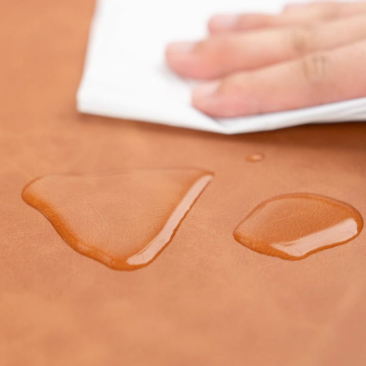 SootheForLife crazy horse style brown desk mat rolled flexibility demo for soft leather texture