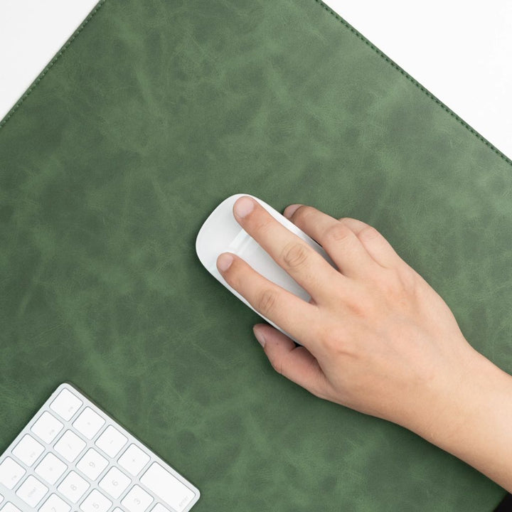 SootheForLife crazy horse style dark green desk mat alternate mouse use view for product detail