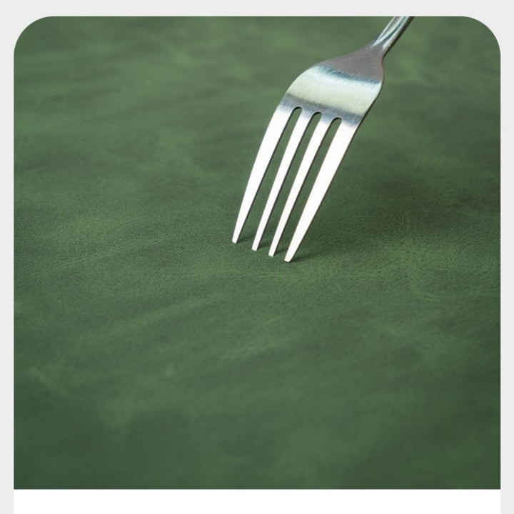 SootheForLife crazy horse style dark green desk mat scratch test demo for durable material display