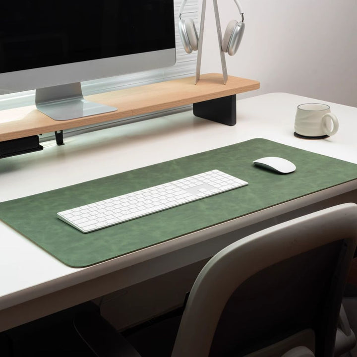 SootheForLife crazy horse style dark green desk mat desktop setup for home office users