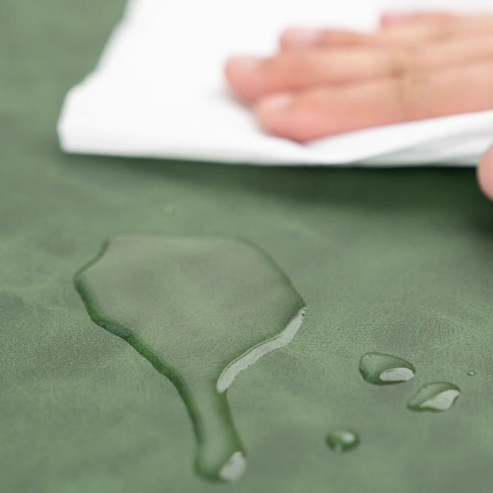 SootheForLife crazy horse style dark green desk mat spill resistant wipe for waterproof function display