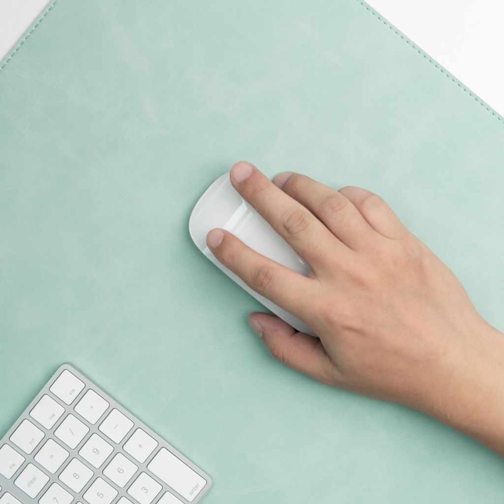 SootheForLife crazy horse style mint green desk mat mouse use for minimalist office setups