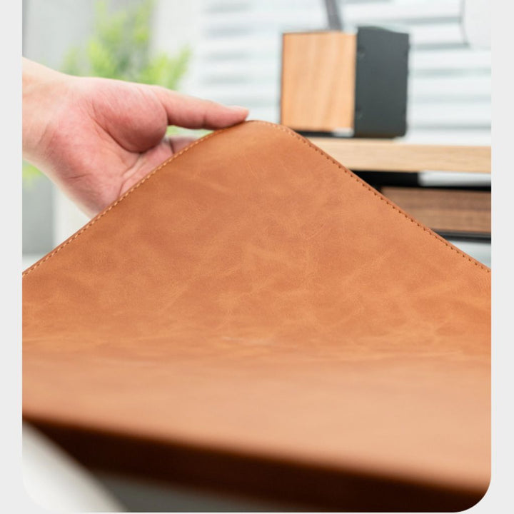 SootheForLife crazy horse style brown desk mat corner fold detail for material texture lovers