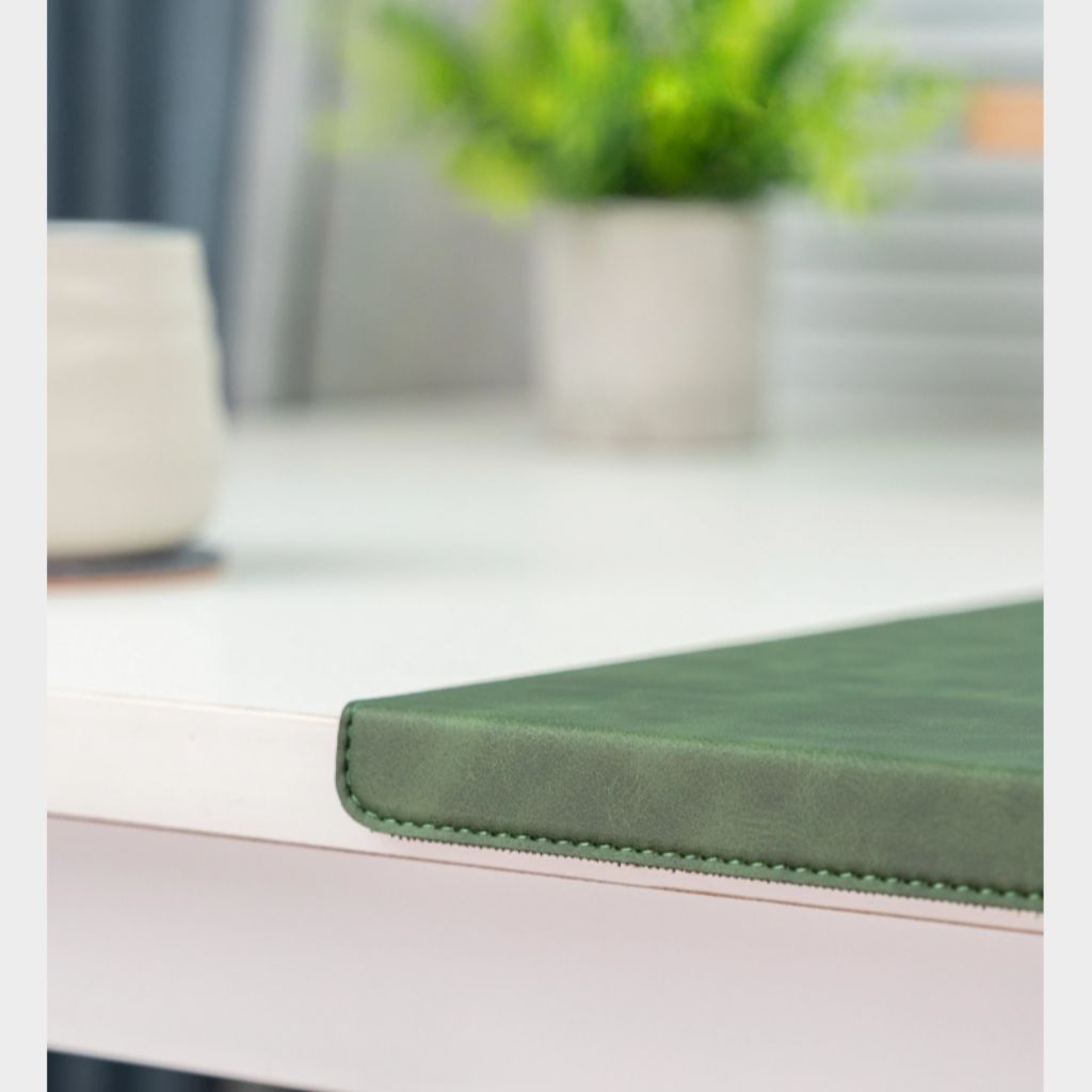 SootheForLife crazy horse style dark green desk mat hero angle for product showcase