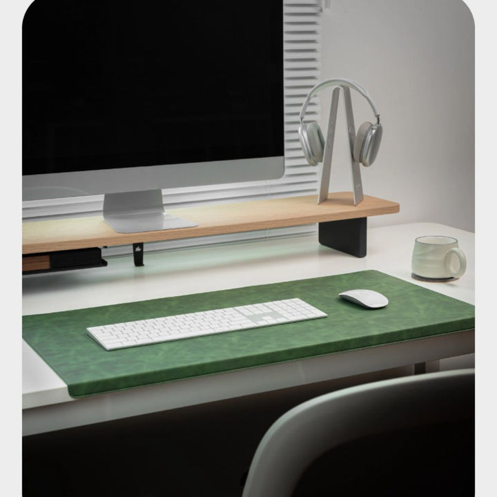 SootheForLife crazy horse style dark green desk mat hero shot for home office users