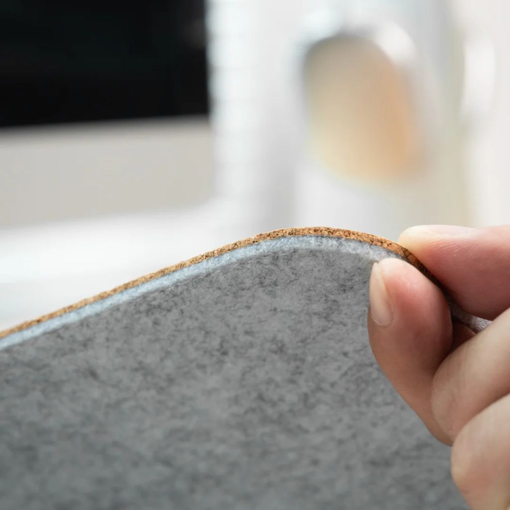 SootheForLife desk blotter edge stitching closeup showing handmade craftsmanship