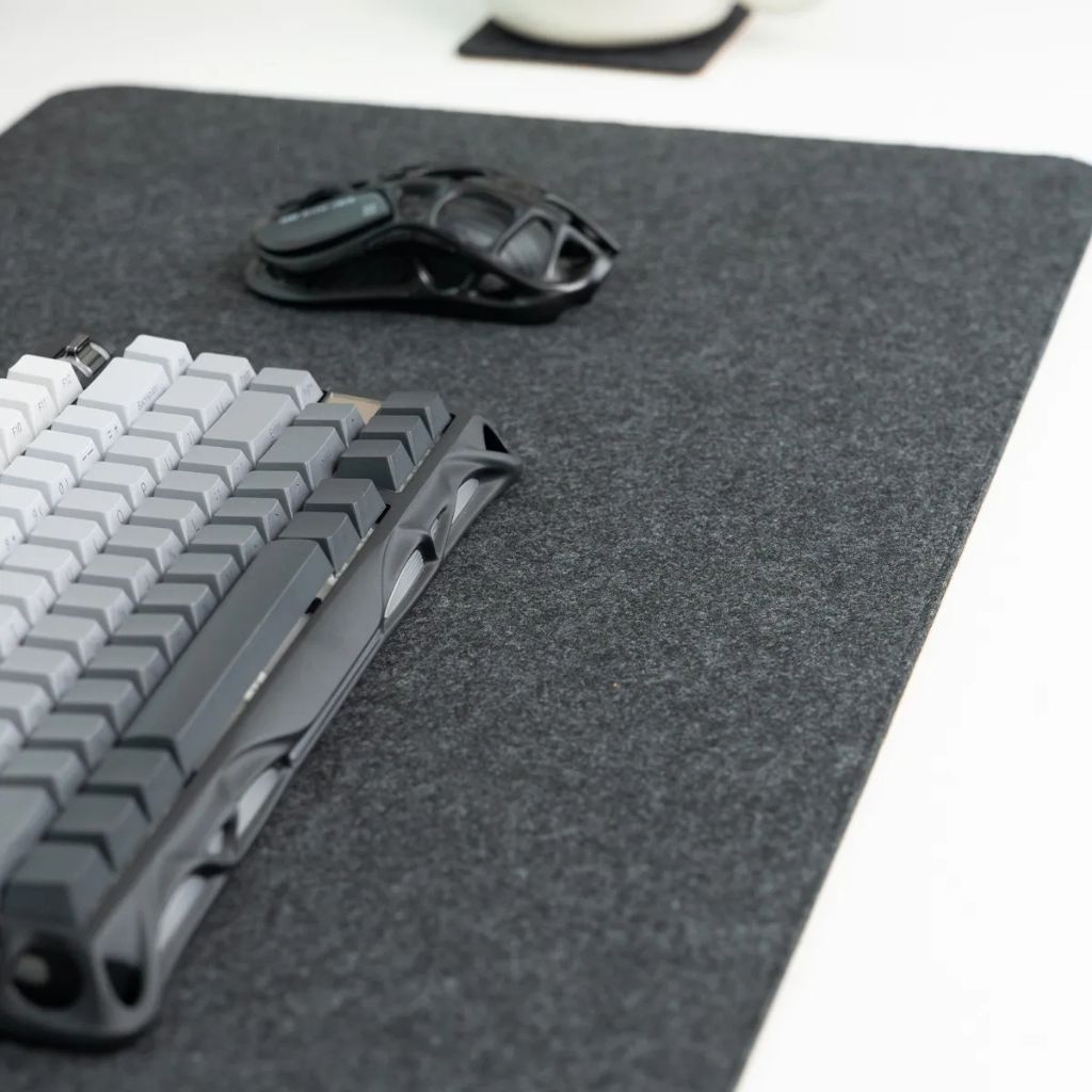 SootheForLife desk pad keyboard setup dark gray color for professional office desk