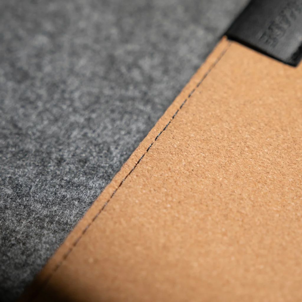 SootheForLife felt desk mat anti slip demo showing stable cork backing on smooth surface