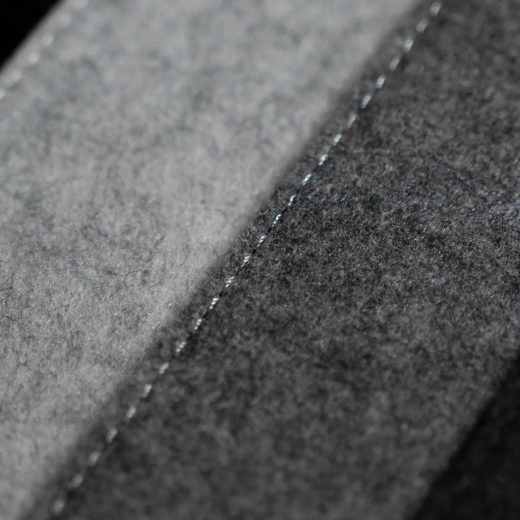 SootheForLife felt desk mat edge stitching closeup for craftsmanship and durability detail