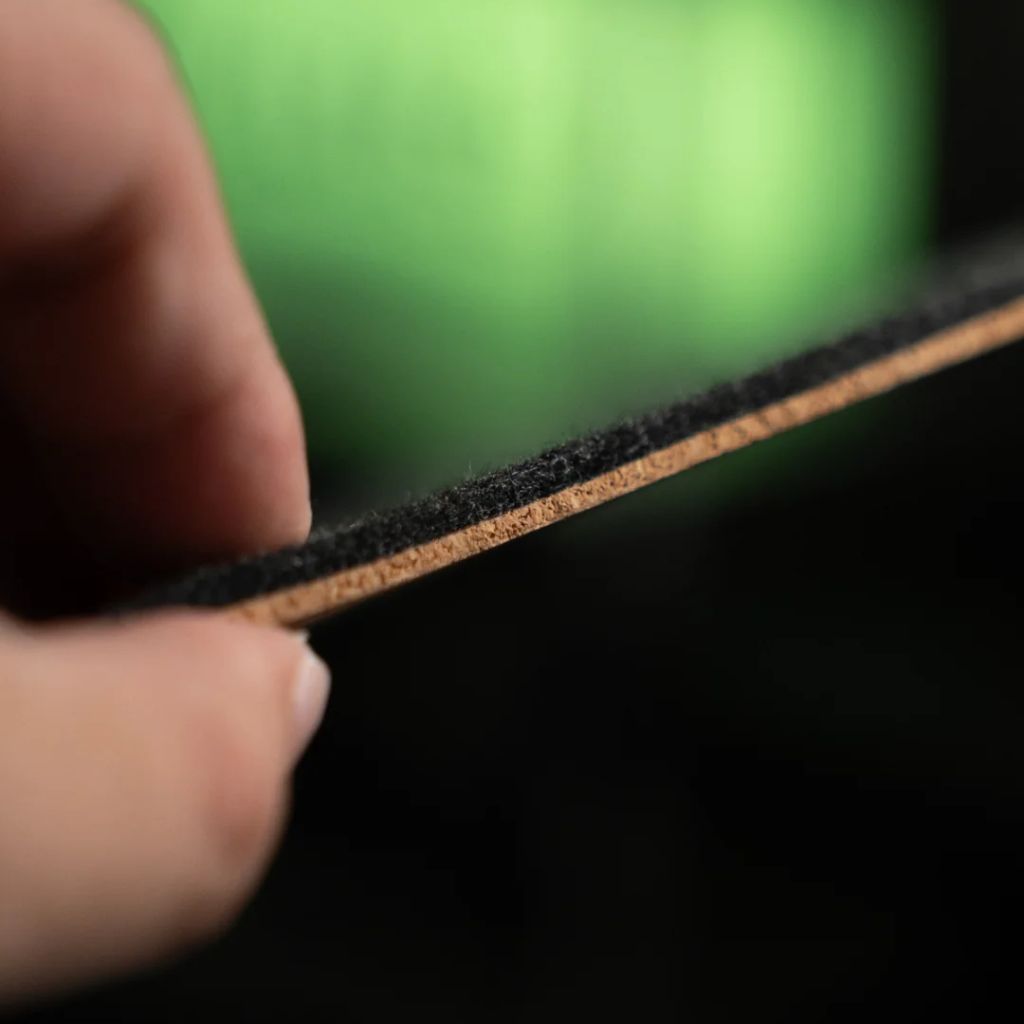 SootheForLife felt desk mat hand feel soft touch closeup for comfortable wool texture