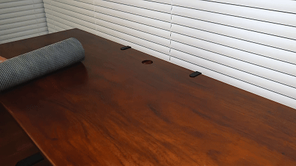 SootheForLife felt desk mat rolled storage demo showing flexible and portable design