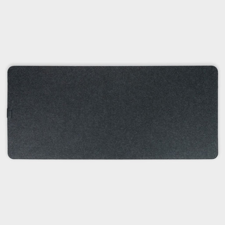 SootheForLife felt desk mat dark gray top view for modern desk aesthetic