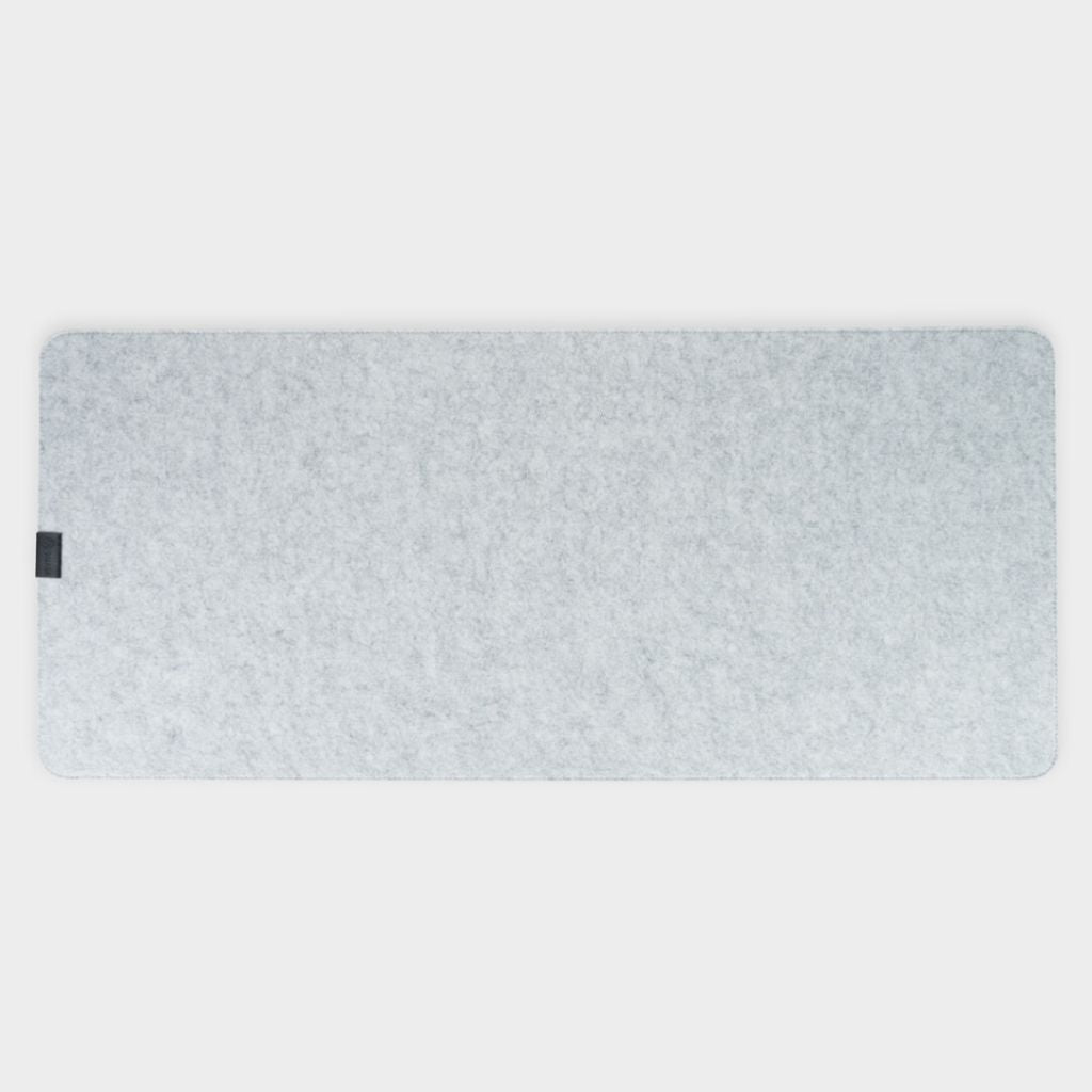 SootheForLife felt desk mat light gray top view for minimalist home office