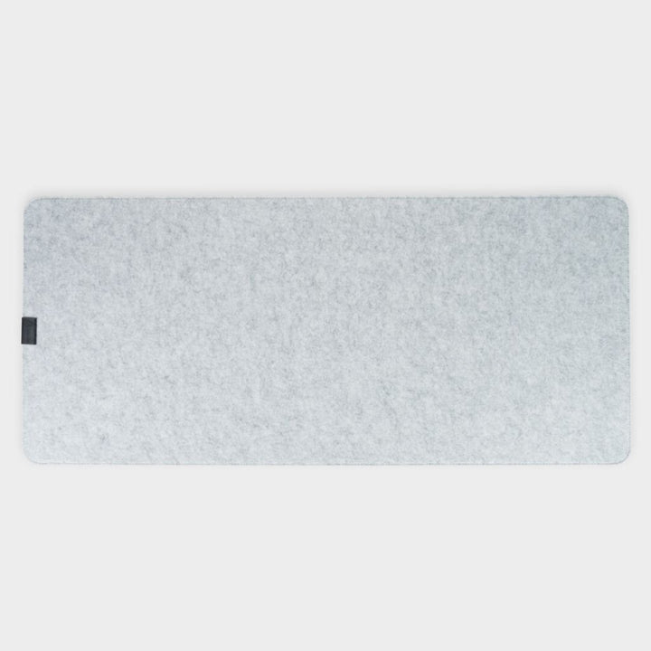 SootheForLife felt desk mat light gray top view for minimalist home office