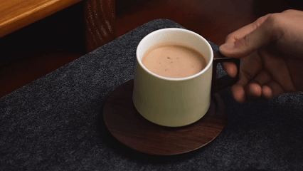 SootheForLife felt desk mat wipe clean demo showing easy maintenance and water resistance