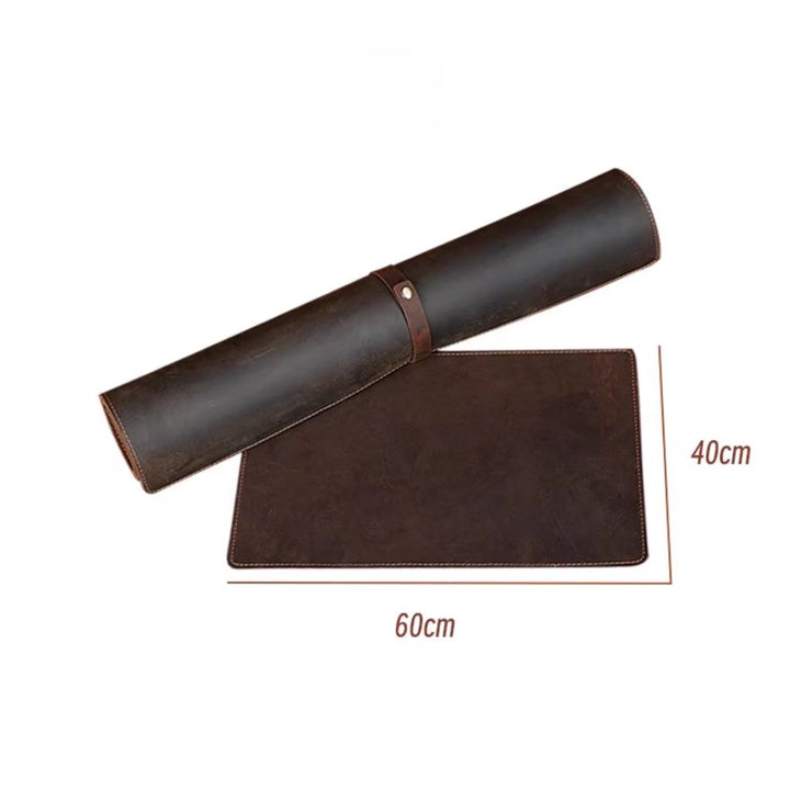 SootheForLife brown leather desk mat size chart for detailed product reference