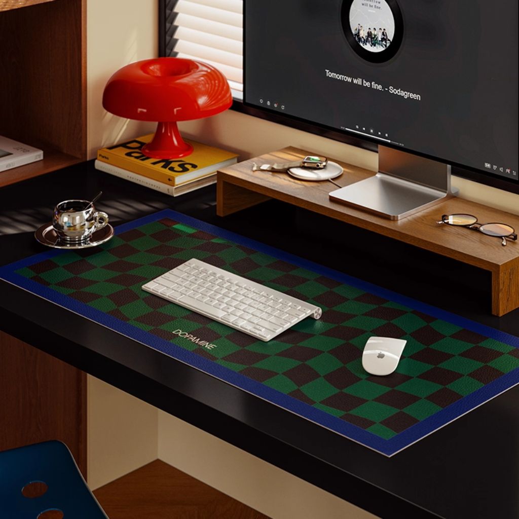 SootheForLife grid green-black desk mat for professional home office users