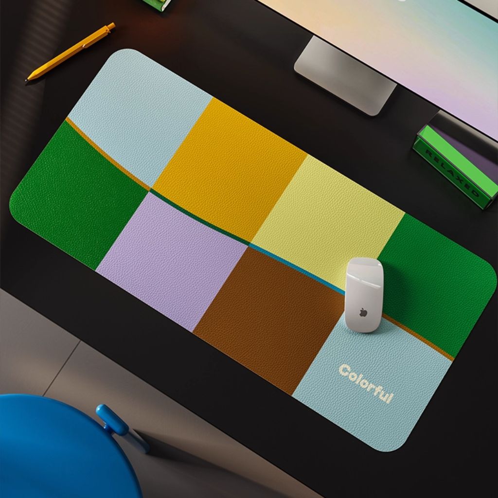 SootheForLife mosaic yellow-pink desk mat for artistic desk setup users