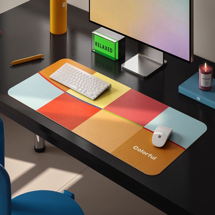 SootheForLife mosaic blue-green desk mat for modern work-from-home users