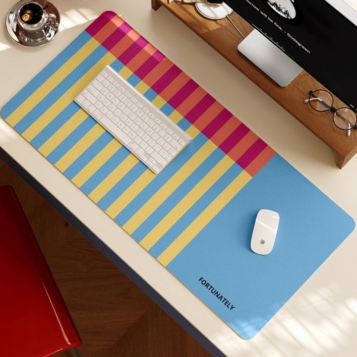 SootheForLife striped pink-blue desk mat for creative desk users