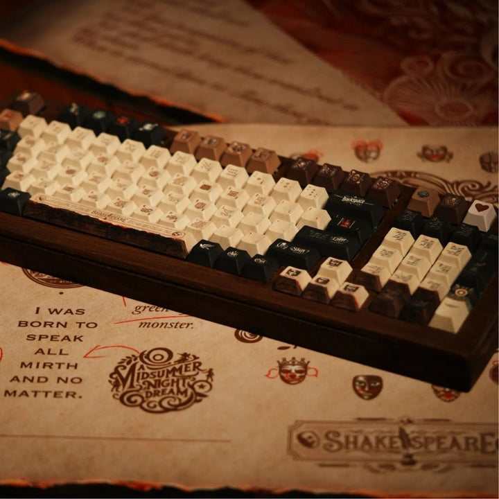 SootheForLife Shakespeare manuscript desk mat with keyboard setup for writers and creators