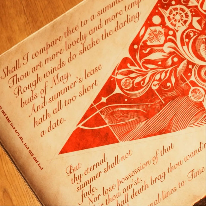 SootheForLife Shakespeare manuscript desk mat parchment detail for texture-focused buyers