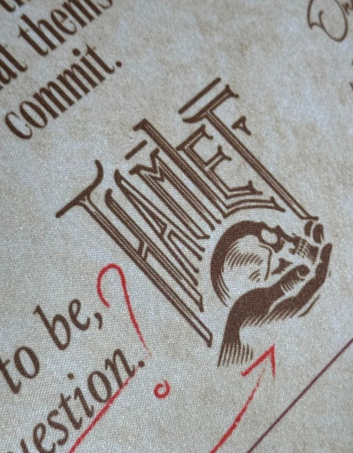 SootheForLife Shakespeare manuscript desk mat quote callout closeup for classic design fans