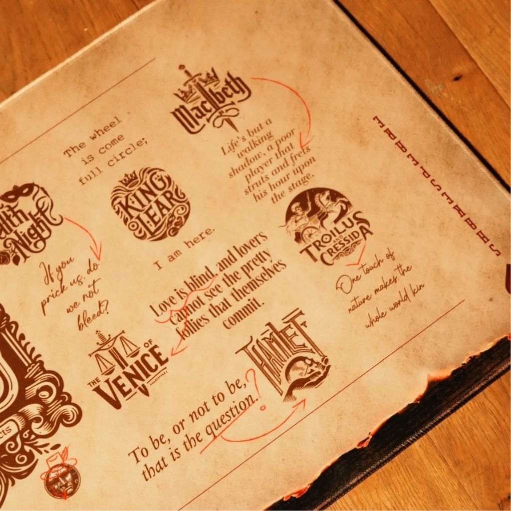 SootheForLife Shakespeare manuscript desk mat typography grid for literature enthusiasts